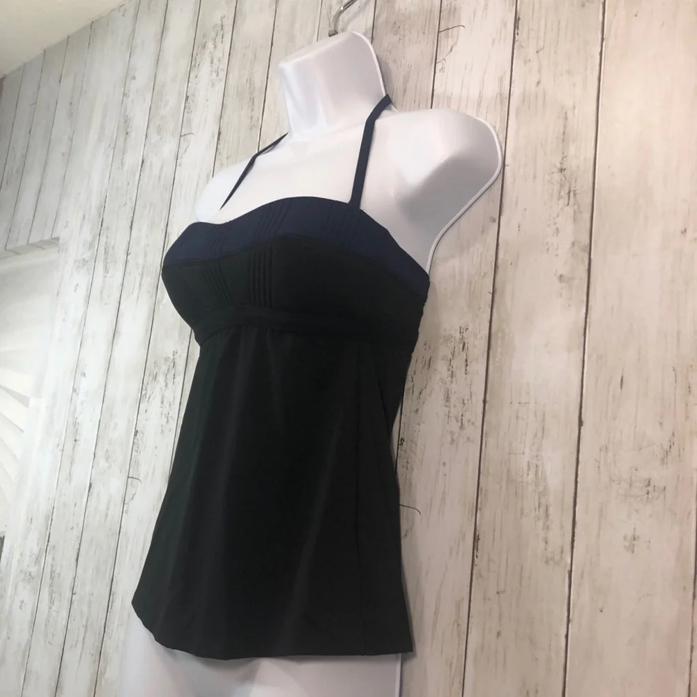 Athleta Textured Bandeau Halter Style Swimsuit Top XS